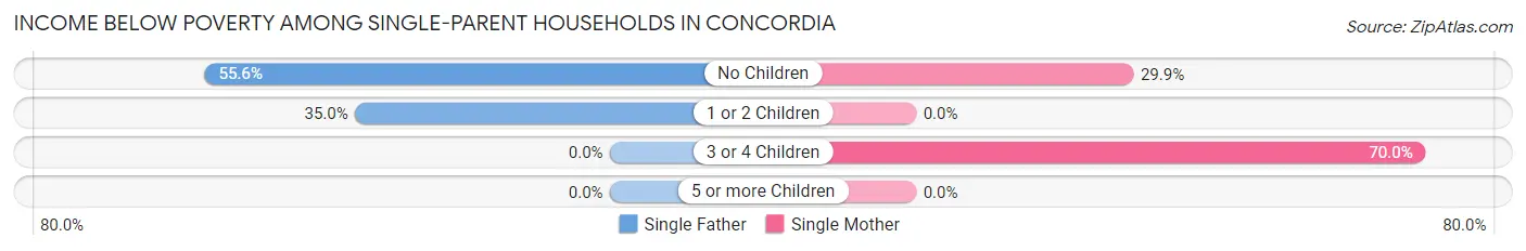 Income Below Poverty Among Single-Parent Households in Concordia