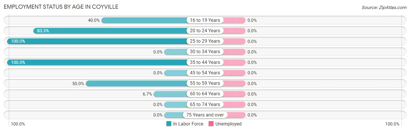 Employment Status by Age in Coyville