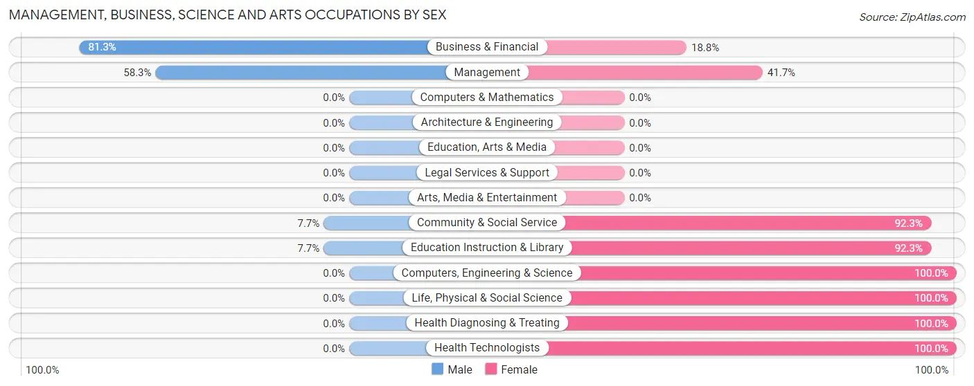 Management, Business, Science and Arts Occupations by Sex in Enterprise