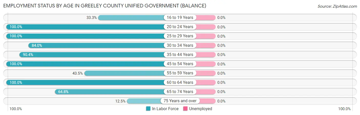Employment Status by Age in Greeley County unified government (balance)