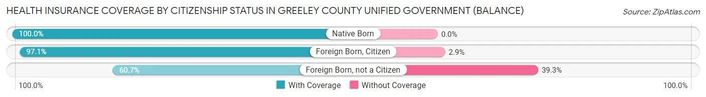 Health Insurance Coverage by Citizenship Status in Greeley County unified government (balance)