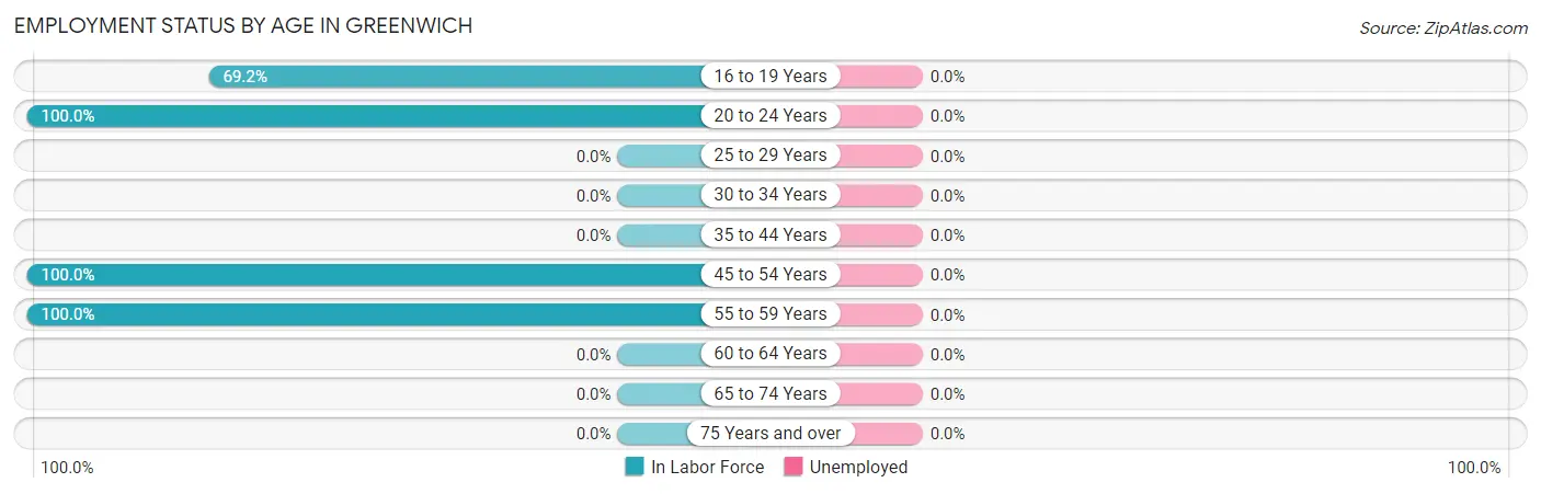Employment Status by Age in Greenwich