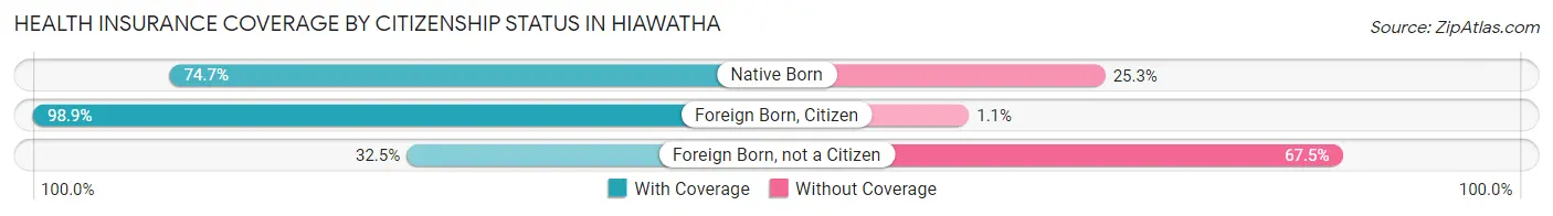 Health Insurance Coverage by Citizenship Status in Hiawatha
