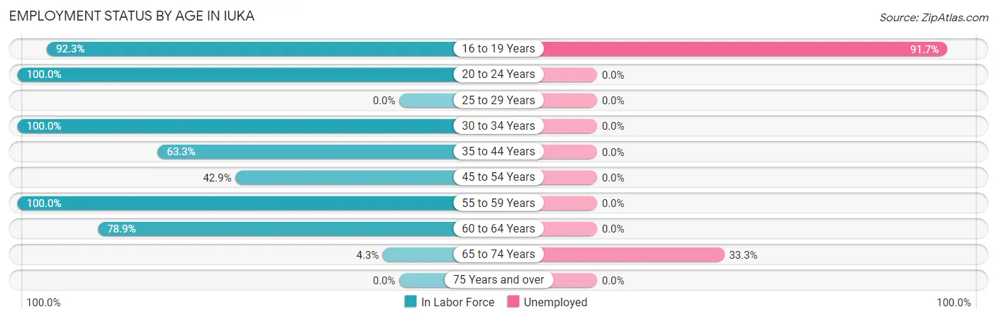 Employment Status by Age in Iuka