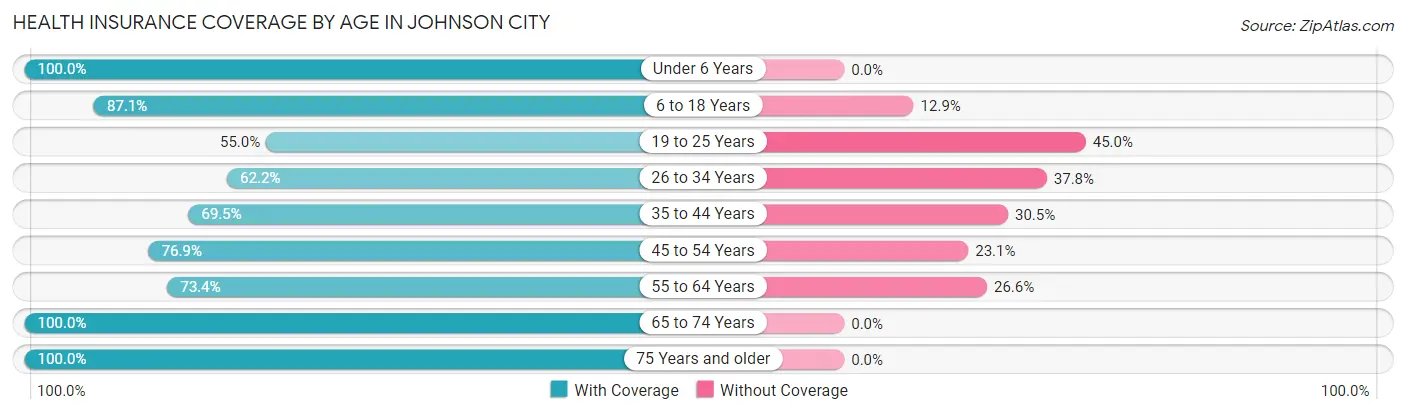 Health Insurance Coverage by Age in Johnson City