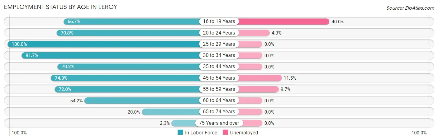 Employment Status by Age in LeRoy
