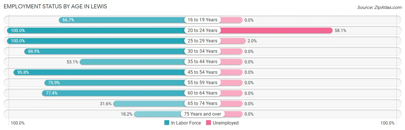 Employment Status by Age in Lewis