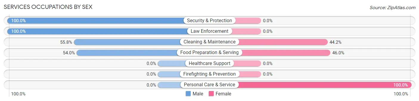 Services Occupations by Sex in Lyndon