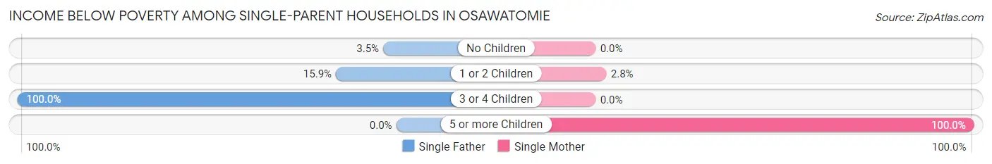 Income Below Poverty Among Single-Parent Households in Osawatomie