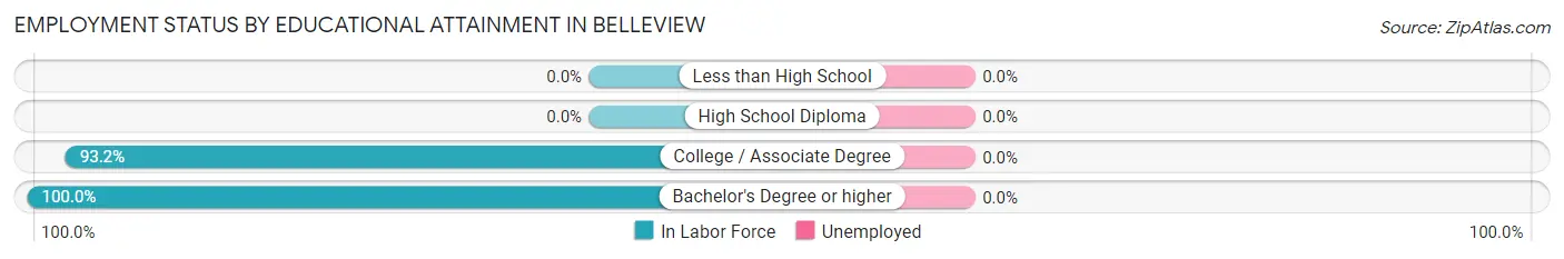 Employment Status by Educational Attainment in Belleview