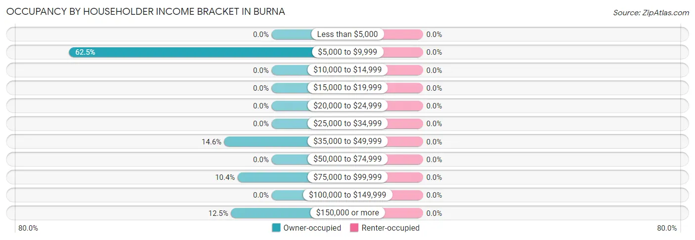 Occupancy by Householder Income Bracket in Burna