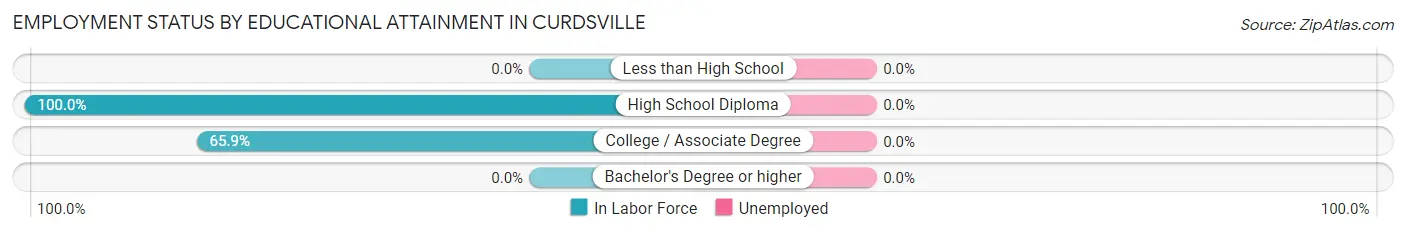 Employment Status by Educational Attainment in Curdsville