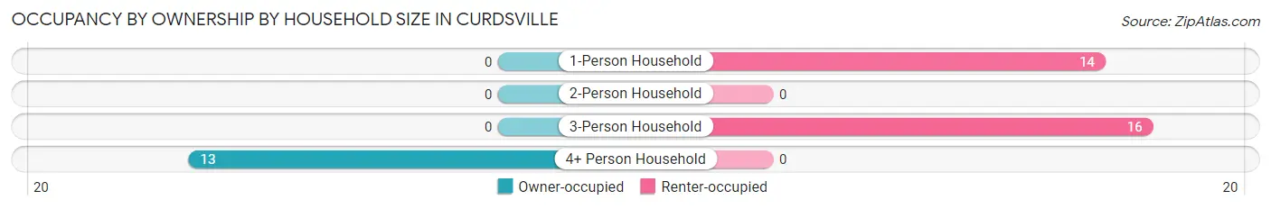 Occupancy by Ownership by Household Size in Curdsville