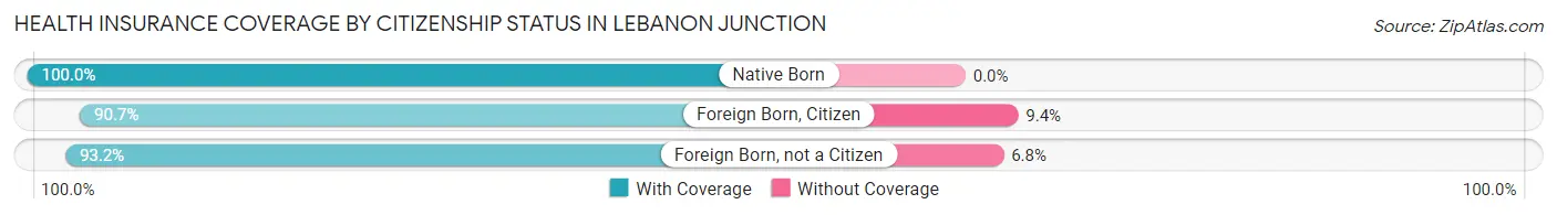 Health Insurance Coverage by Citizenship Status in Lebanon Junction