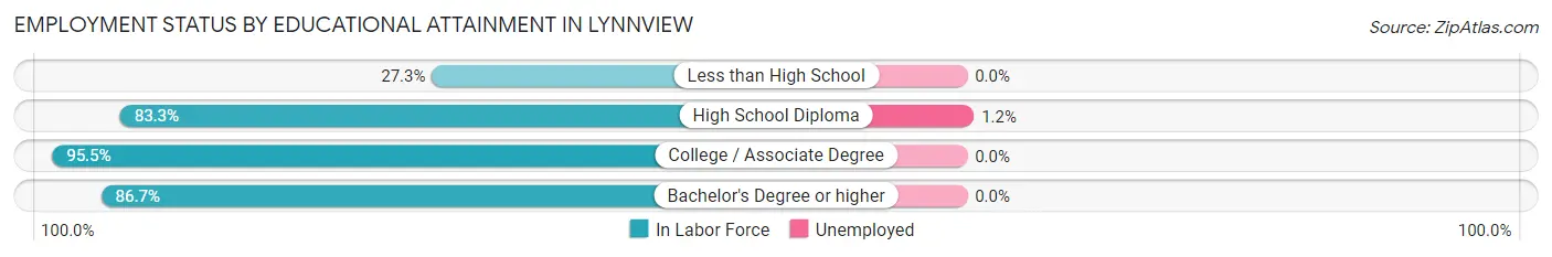 Employment Status by Educational Attainment in Lynnview