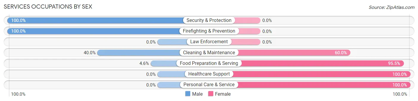 Services Occupations by Sex in Martin