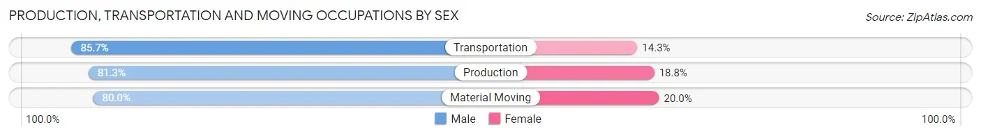 Production, Transportation and Moving Occupations by Sex in McHenry