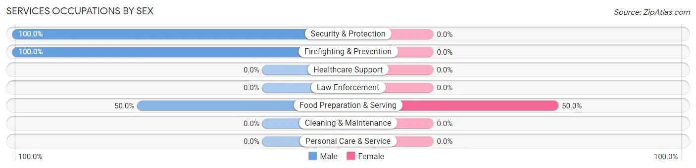 Services Occupations by Sex in Prestonville