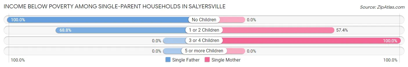 Income Below Poverty Among Single-Parent Households in Salyersville