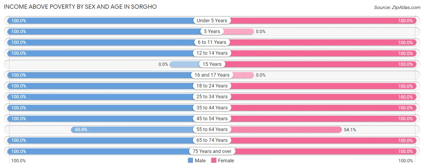 Income Above Poverty by Sex and Age in Sorgho