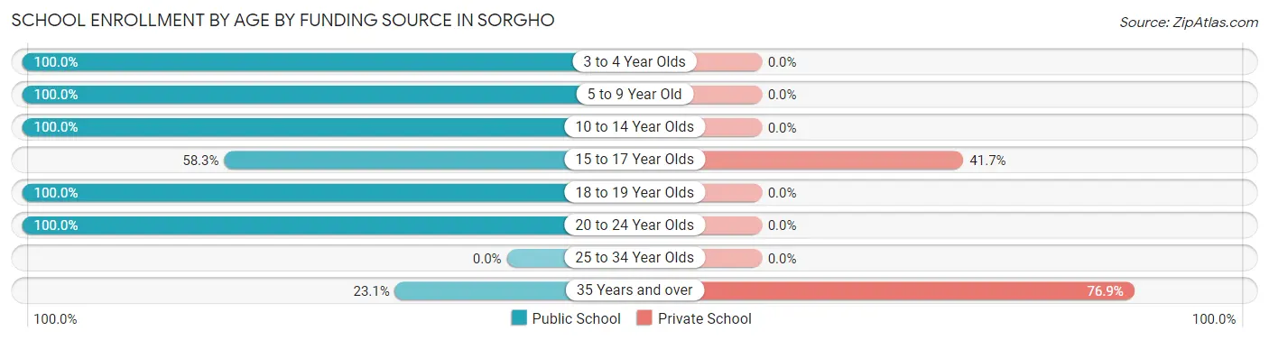 School Enrollment by Age by Funding Source in Sorgho