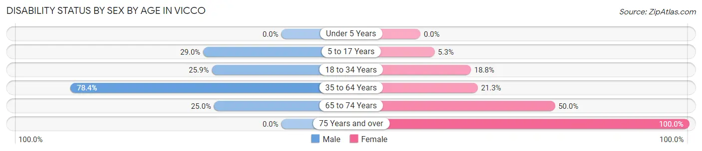 Disability Status by Sex by Age in Vicco
