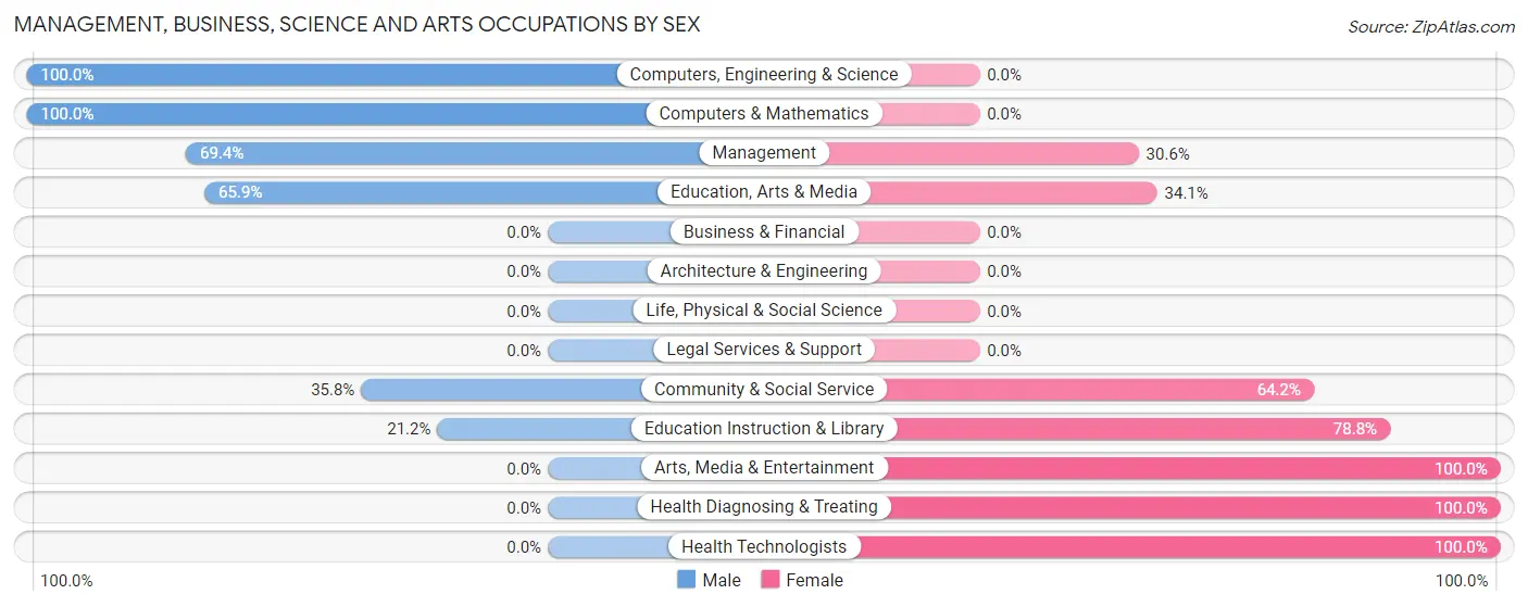 Management, Business, Science and Arts Occupations by Sex in Avondale