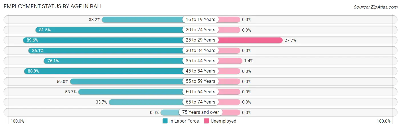 Employment Status by Age in Ball