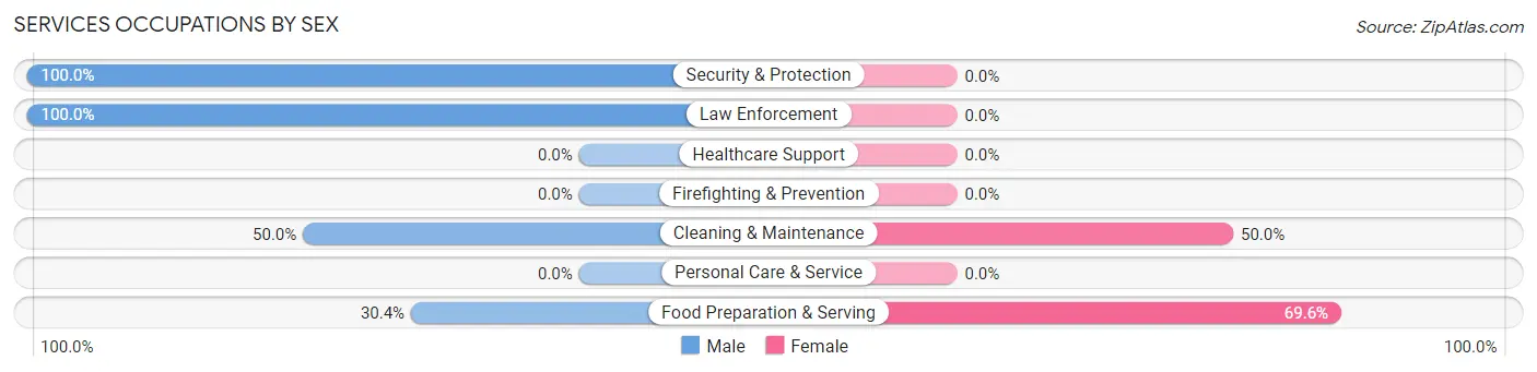 Services Occupations by Sex in Ball