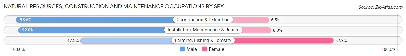 Natural Resources, Construction and Maintenance Occupations by Sex in Baton Rouge