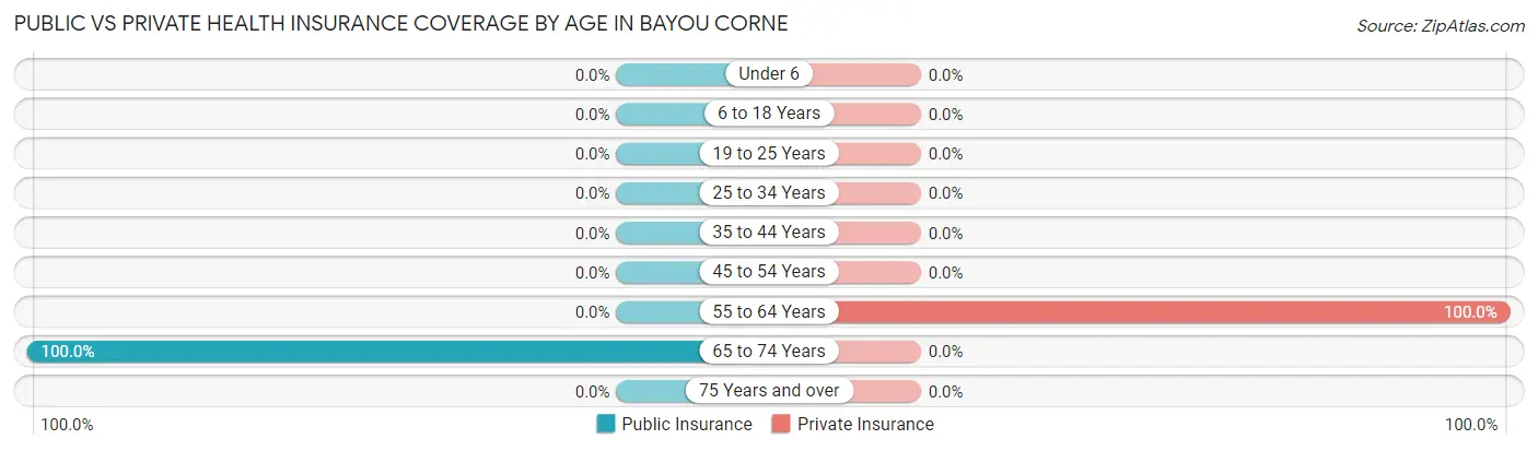 Public vs Private Health Insurance Coverage by Age in Bayou Corne