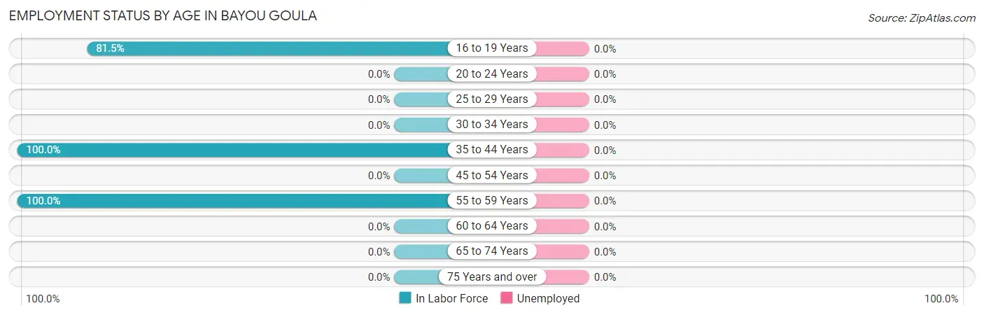 Employment Status by Age in Bayou Goula