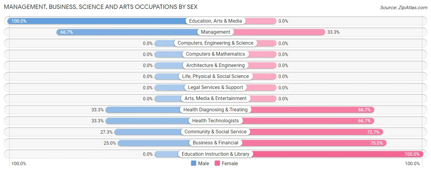 Management, Business, Science and Arts Occupations by Sex in Belcher
