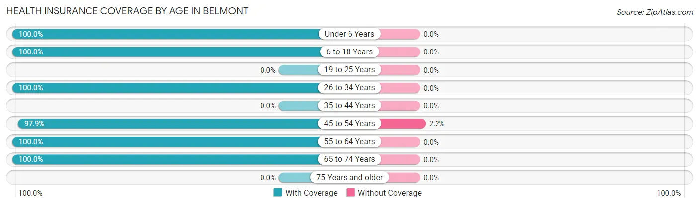 Health Insurance Coverage by Age in Belmont