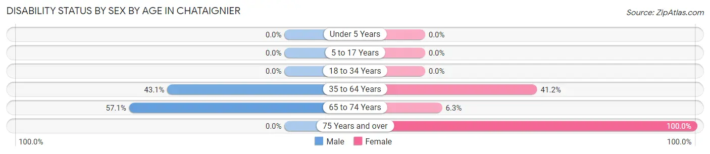 Disability Status by Sex by Age in Chataignier
