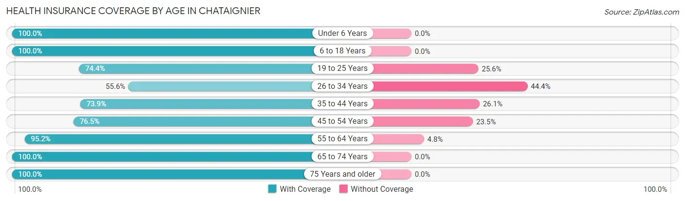Health Insurance Coverage by Age in Chataignier