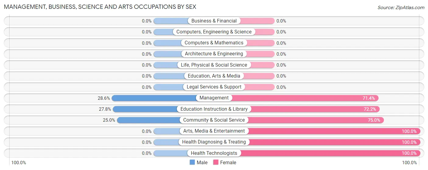 Management, Business, Science and Arts Occupations by Sex in Chataignier