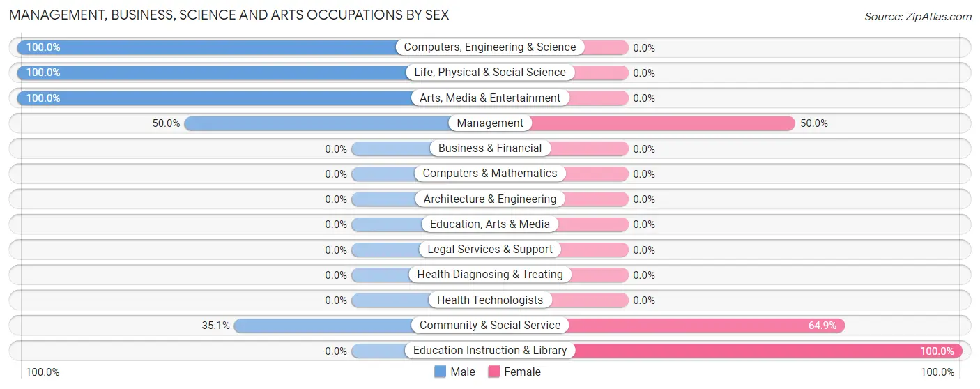 Management, Business, Science and Arts Occupations by Sex in Choctaw