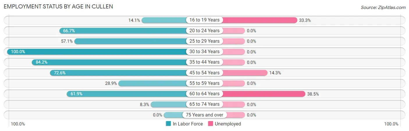 Employment Status by Age in Cullen