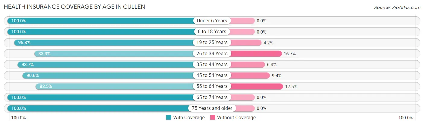 Health Insurance Coverage by Age in Cullen