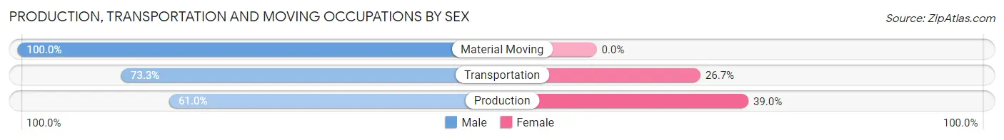 Production, Transportation and Moving Occupations by Sex in Cullen