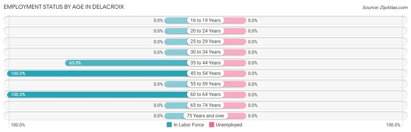 Employment Status by Age in Delacroix