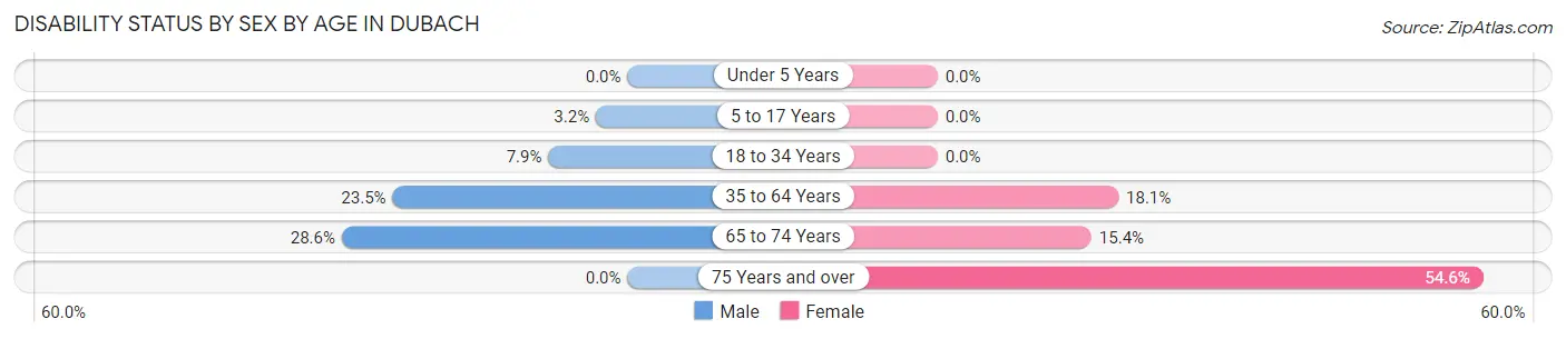 Disability Status by Sex by Age in Dubach