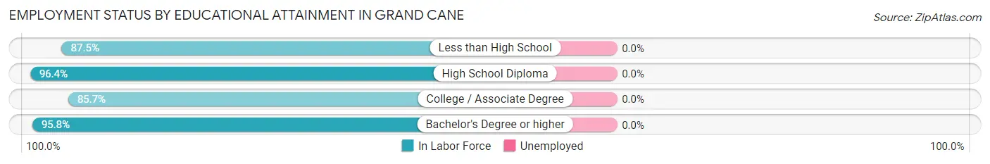 Employment Status by Educational Attainment in Grand Cane