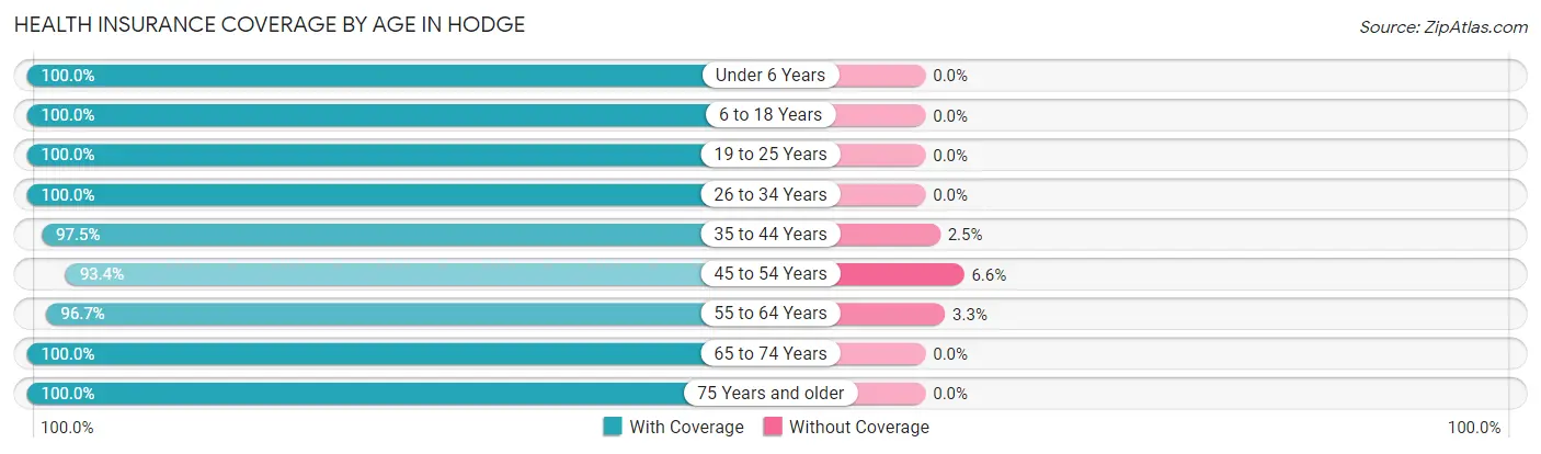 Health Insurance Coverage by Age in Hodge
