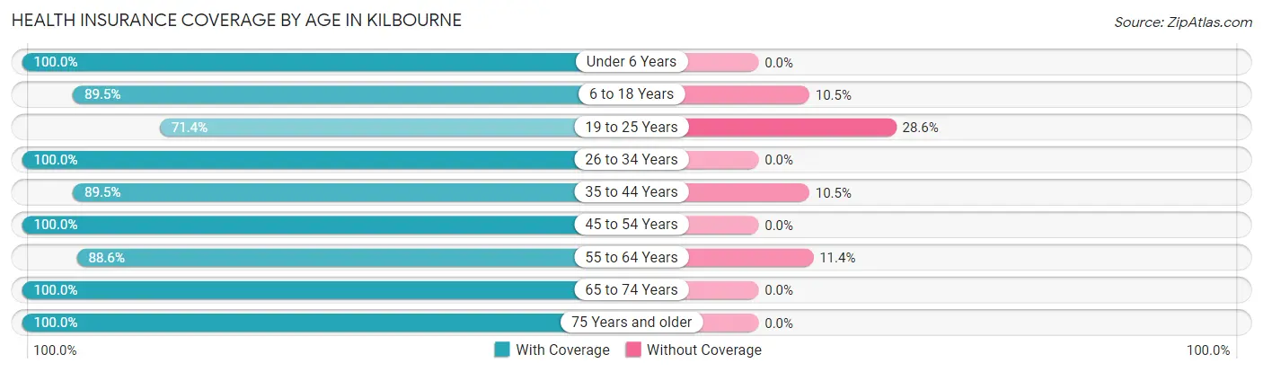 Health Insurance Coverage by Age in Kilbourne