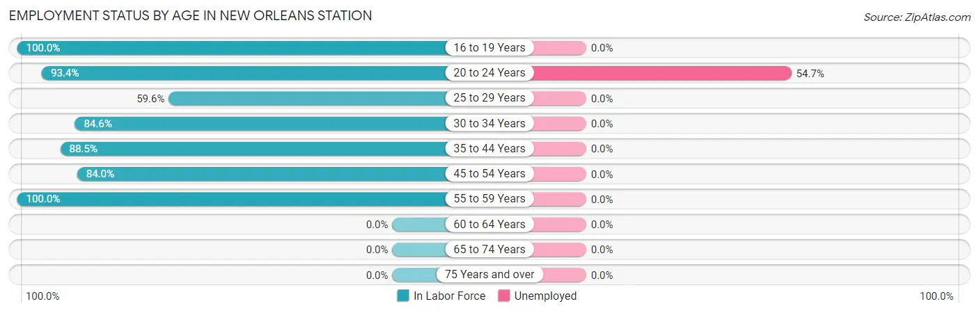 Employment Status by Age in New Orleans Station