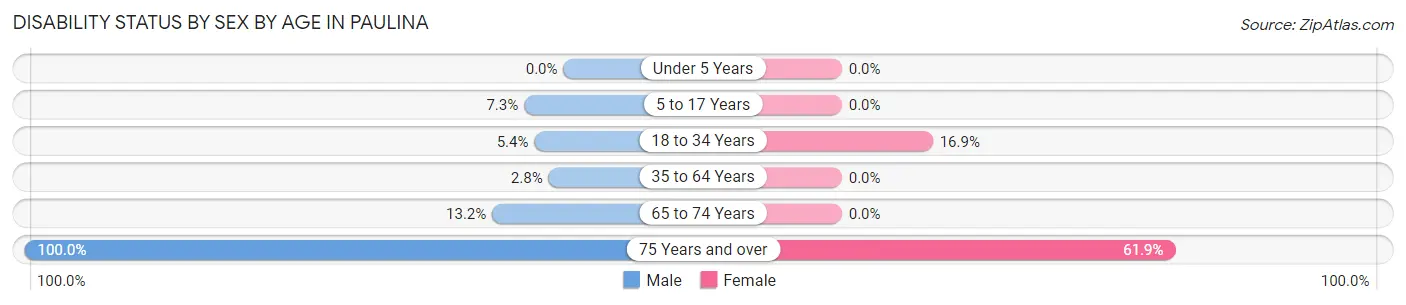 Disability Status by Sex by Age in Paulina