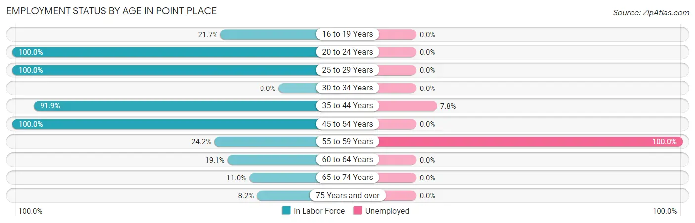 Employment Status by Age in Point Place