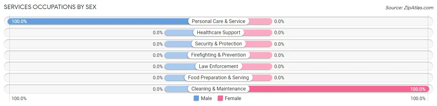 Services Occupations by Sex in Point Place